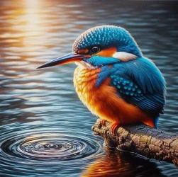 Diamentowa Mozaika Zimorodek na gałęzi NO-2002008 - Norimpex