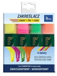 Komplet zakreślaczy 5mm 4 kol KW015-M4 - Tetis