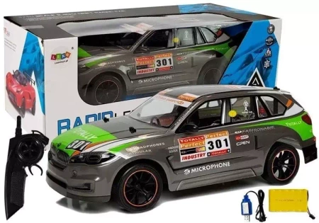 Auto zdalnie sterowane 1:10 2.4G szare - Leantoys