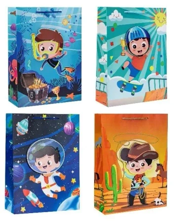 Torebka dziecięce hot-stamp 31x42x12cm mix ROZETTE