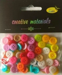 Guziki pastelowe kolorowe 11,5mm 15g ok.80szt - Galeria Hobby