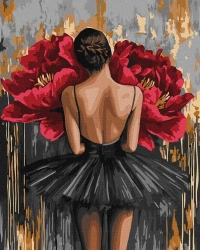 Malowanie po numerach - Baletnica z piwoniami - Ideyka