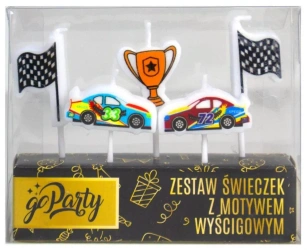 Zestaw świeczek urodzinowych Motyw wyścigowy - GoParty