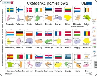 Układanka Unia Europejska - Flagi, stolice - Larsen