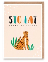 Kartka urodzinowa Sto lat, Dzika Pantero, eko - Cardie
