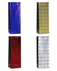Torebka ozdobna na butelkę 12x36x9cm mix ROZETTE