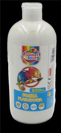 Farba plakatowa biała 500ml - Sweet colours