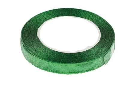 Wstążka brokatowa zielona 6mmx22m - Brewis