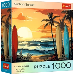 Puzzle 1000 USA Collection: Surfing Sunset TREFL