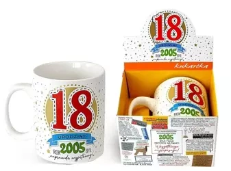 Kubek Gigant Urodziny 18 (2005 rok) - Kukartka