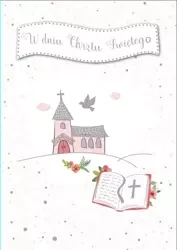 Karnet B6 PR-048 Chrzest (różowy) - Kukartka