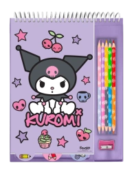 Notatnik z kredekami i temperówką Kuromi KU00014 - Kids Euroswan