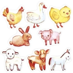 Naklejki papierowe na taśmie Zwierzęta 500szt - Titanum