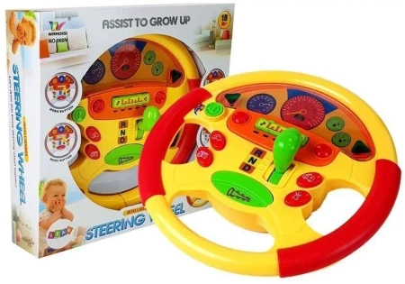 Kierownica edukacyjna dla niemowląt dźwięk światło - Leantoys