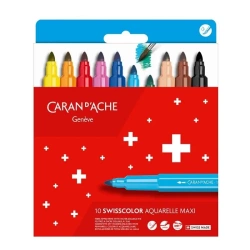 Flamastry akwarelowe Swisscolor Maxi 10 kolorów - Carandache
