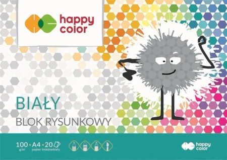 Blok rysunkowy biały A4/20K HAPPY COLOR - GDD