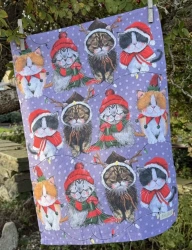 Ręcznik kuchenny Świąteczne koty Święta - Alex Clark