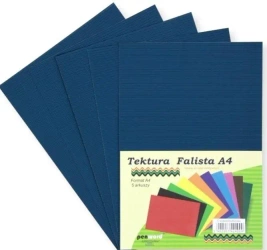 Tektura A4 falista ciemnoniebieska 5szt - Penword
