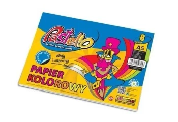 Papier kolorowy A5 samoprzylep 8 kartek błyszczący - Alfa Pastello