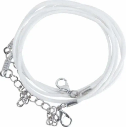 Sznurek do naszyjników z zapięciem biały 2szt - Fandy