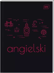 Brulion tematyczny J. ANGIELSKI A5 80k zeszyt TWARDA OKŁADKA ze ściągą - Interdruk