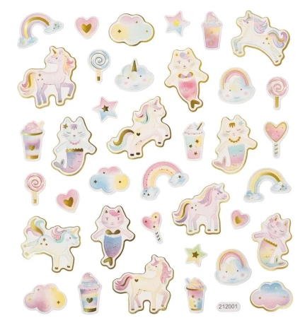 Naklejki jednorożce i syrenkotki 38szt - Dalprint dpCraft