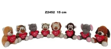 Zwierzęta z sercem 15cm MIX - Sun-Day