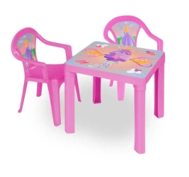 Stolik i dwa krzesła różowy - 3toysm