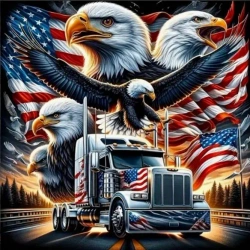 Diamentowa Mozaika Auto amerykańskie orły NO-2000873 - Norimpex