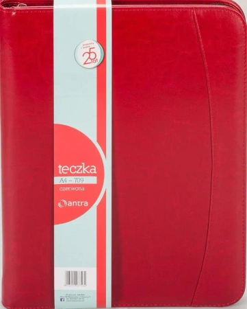 Teczka A4 709 czerwona na suwak - Antra