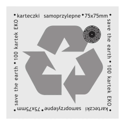 Karteczki samoprzylepne eko 75x75mm 100K białe - Ziemia Obiecana