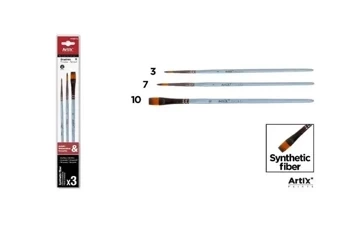 Pędzle syntetyczne 3szt - Artix