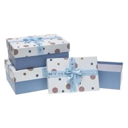 Pudełko prezentowe z kokardą 3szt niebieski ROZETT - Rozette
