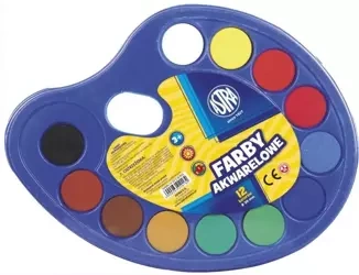Farby akwarelowe paletka fi 30mm 12 kolorów ASTRA - ASTRA papiernicze
