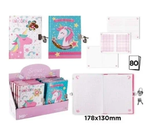 Notes z kłódką 178x130mm Jednorożec MIX - MP Main Paper