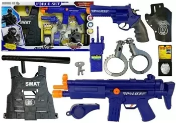 Zestaw policyjny z karabinem światło dźwięk - Leantoys