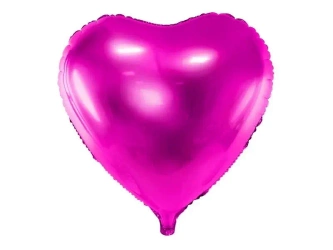 Balon foliowy Serce 45cm ciemny róż - PartyDeco