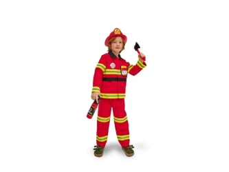Strój strażak czerwony rozm. 116-128cm - PartyDeco
