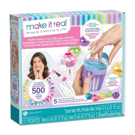 Błyszczące paznokcie imprezowe