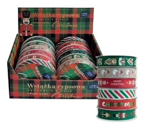 Wstążka rypsowa 3m Christmas (12szt) - INTERDRUK