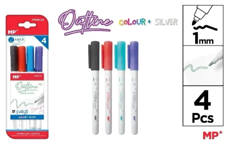 Markery z podwójną linią 4 kolory - MP Main Paper