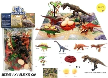 Zestaw dinozaurów z jajkiem i matą - Merkpol