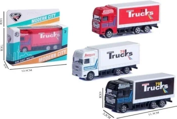 Ciężarówka metalowa z napędem 1:64 MIX - Merkpol