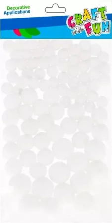 Pompony białe 90szt - Craft with Fun