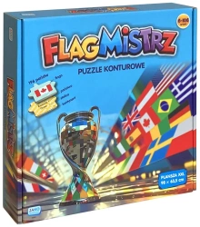 Puzzle konturowe Flagmistrz. Flagi i stolice... - Wydawnictwo Jako