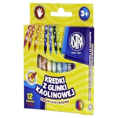Kredki z glinki kaolinowej 12 kolorów ASTRA - ASTRA papiernicze