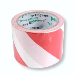 Taśma ostrzegawcza biało-czerwona 75mmx100m - Penword