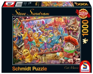 Puzzle 1000 PQ Muzykalne koty S. Sundram 111117 - Schmidt Puzzle