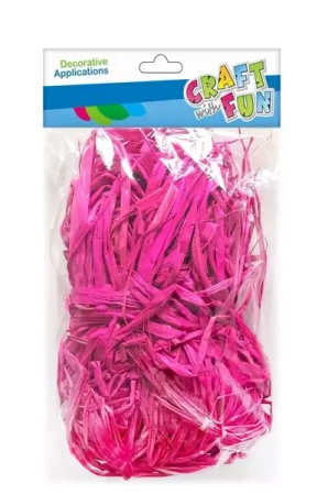 Sznurek rafia różowy 50g - Craft with Fun