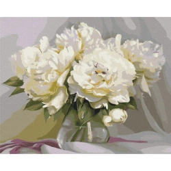 Malowanie po numerach BRUSHME 40x50cm Wyśmienita delikatność Piwonii